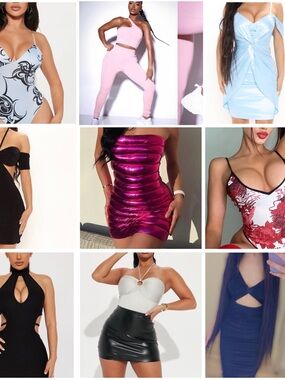 5 Dresses. 3 Bodysuits. 1 pair of Leggings. (9 Items)
